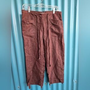 Kenar Brown Cargo Pants Relaxed Fit Size 8